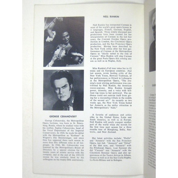 Carmen Opera Program 1964 Seton Hall University Cehanovsky Nell Rankin Shirley - Picture 3 of 9